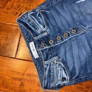 KanCan High Rise Button Fly Jeans - Dark Blue